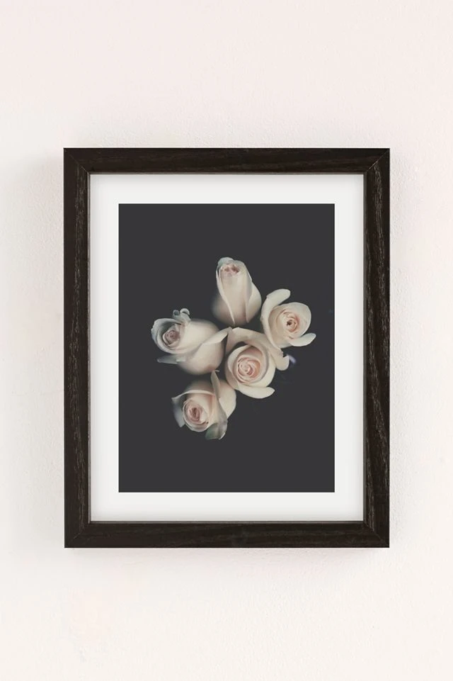 Flash Sale βοΈ Ingrid Beddoes Pink Ivory Rose Art Print Black Wood Frame π