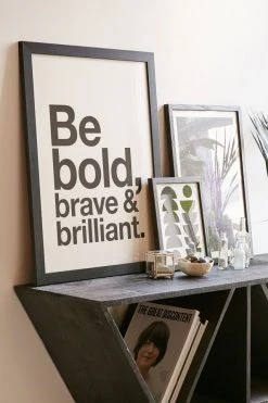 Cheap ⭐ AngelStar Forever Be Bold, Brave & Brilliant Art Print Black Matte 🔥