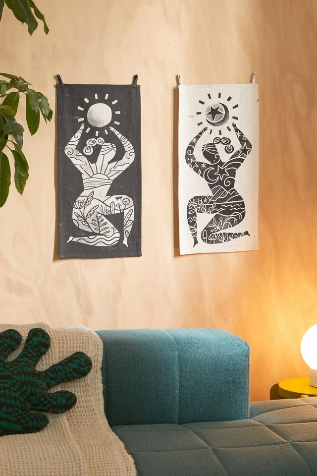 Top 10 π Night & Day Tapestry Set Black + White β¨