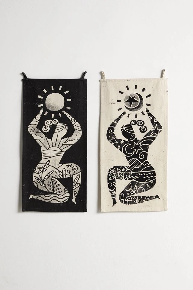 Top 10 π Night & Day Tapestry Set Black + White β¨ - Image 2