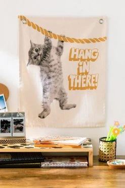 Best Pirce π Hang In There Tapestry White π₯