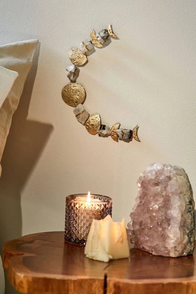 Discount β€οΈ Ariana Ost Moon Phase Moonstone Crystal Grid Gold π