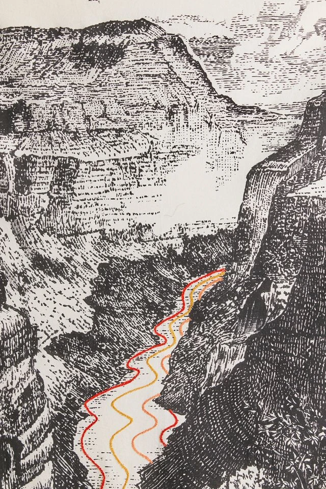 New π Embroidered Landscape Tapestry Orange π₯ - Image 3