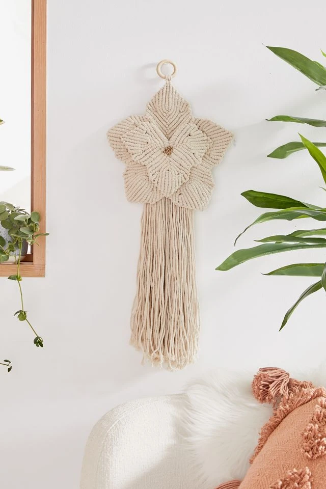Deals π MacramΓ© Flower Wall Hanging White π