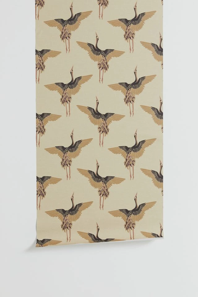 Wholesale β Iveta Abolina Deep Brown Cranes Removable Wallpaper Brown π - Image 2