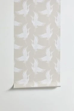 New π Iveta Abolina White Cranes Removable Wallpaper Cream π₯