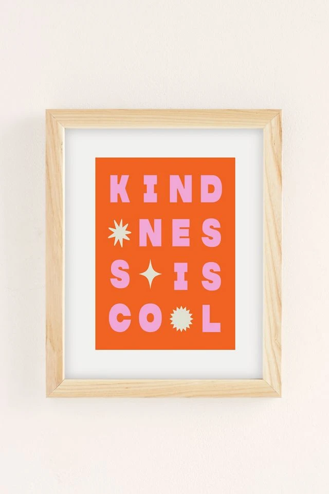 Best Pirce π₯ Nicole Goldfarb Kindness Is Cool Art Print Natural Wood Frame π₯° - Image 2