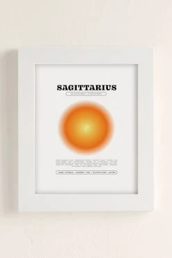 Flash Sale π₯ Elena Smith Sagittarius Zodiac Aura Art Print White Matte Frame β€οΈ