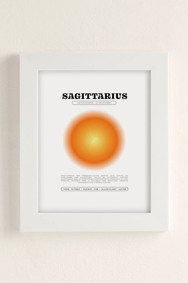 Flash Sale π₯ Elena Smith Sagittarius Zodiac Aura Art Print White Matte Frame β€οΈ