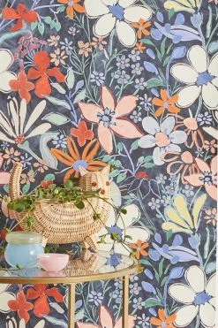 Budget 😍 Sylvie Floral Removable Wallpaper Navy 💯