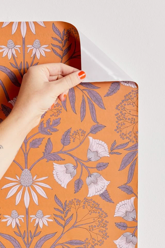 Best Sale π Camille Floral Removable Wallpaper Rust π - Image 3