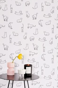 Best deal 🔔 Cats Removable Wallpaper Black + White ✨