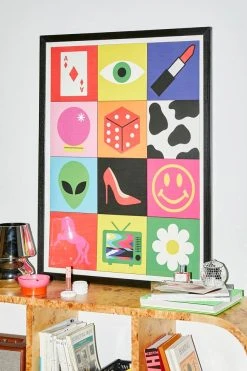 Hot Sale π― Magic Society Pop Cute Art Print Black Wood Frame π