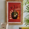 Cheap ⌛ Fox And Velvet Yum Ramen Art Print Natural Wood Frame 💯
