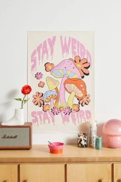 Best Sale 👏 Stay Weird Mushroom Poster Multi 🎁