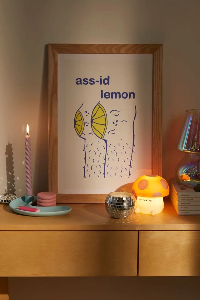 Budget β€οΈ Camila Trapasso A**iid Lemon Art Print Natural Wood Frame β