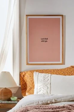 Best Pirce π Bohomadic.Studio Let That S*** Go Art Print Natural Wood Frame β