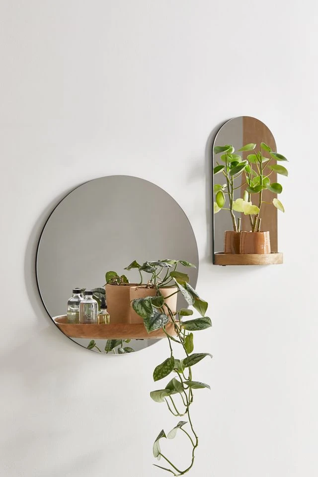 Coupon π Carley Mirror Wall Shelf Brown π - Image 3