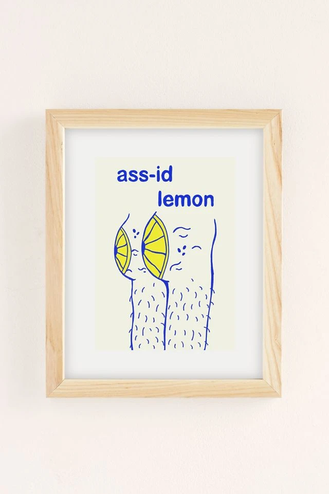 Budget β€οΈ Camila Trapasso A**iid Lemon Art Print Natural Wood Frame β - Image 2