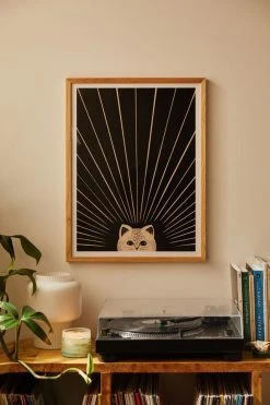 Cheapest 😍 Jimmy Tan Good Morning Son Kitty 2 Art Print Natural Wood Frame ⌛