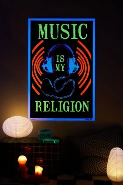 Top 10 π₯° Music Is My Religion Blacklight Poster Multi π