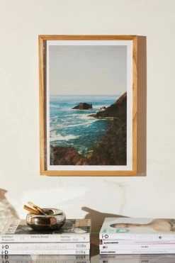 New 🧨 Leah Flores Oregon Coast II Art Print Natural Wood Frame 😀