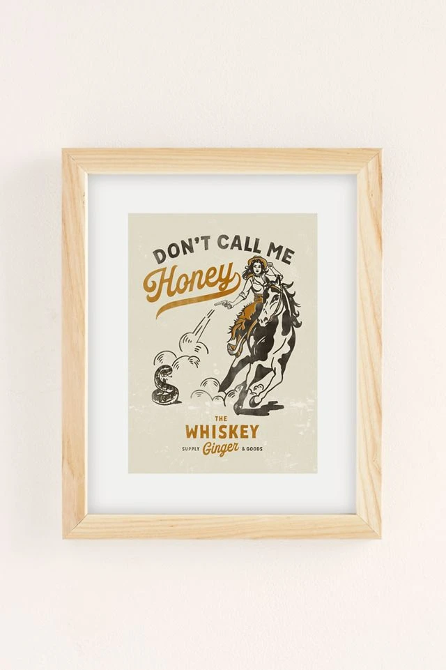 Buy β€οΈ The Whiskey Ginger Don't Call Me Honey Retro Pinup Art Print Natural Wood Frame π - Image 2