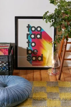 Outlet ✨ ShowMeMars Too Rad To Be Sad Art Print Black Wood Frame 👏