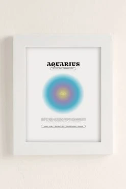 Deals π Elena Smith Aquarius Zodiac Aura Art Print Modern White π