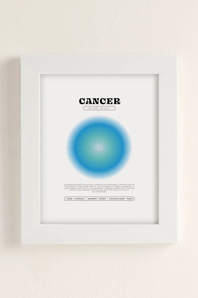 Outlet π Elena Smith Cancer Zodiac Aura Art Print Modern White π€©