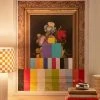 Best Pirce 🧨 Chad Wys A Painting Of Flowers With Color Bars Art Print White Wood Frame ✨