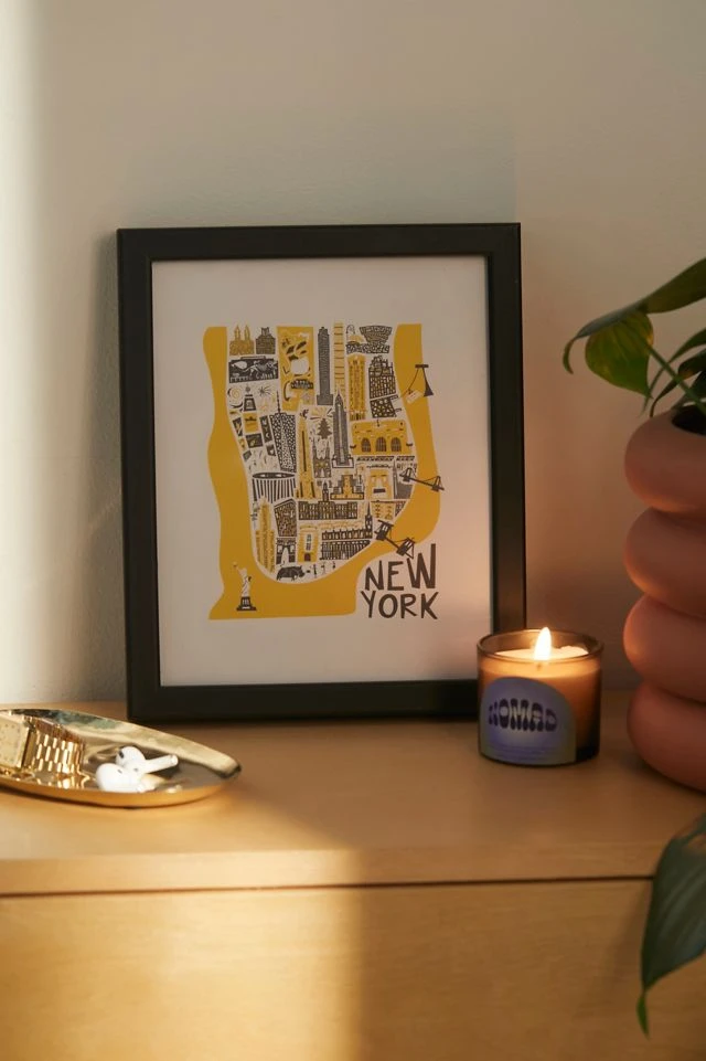Brand new βοΈ Fox And Velvet Manhattan New York Map Art Print Black Matte Frame π