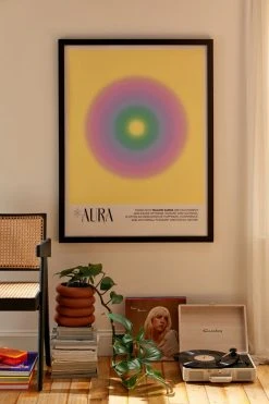 Buy 🛒 Mambo Art Studio Yellow Aura Art Print Black Matte Frame 🔥