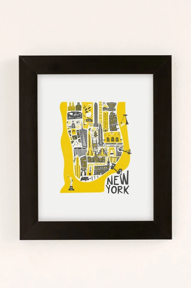 Brand new βοΈ Fox And Velvet Manhattan New York Map Art Print Black Matte Frame π - Image 2