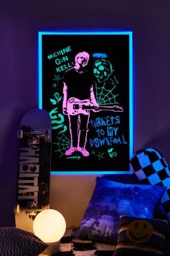 Deals ⭐ Machine Gun Kelly Tickets To My Downfall Blacklight Poster Multi 🥰