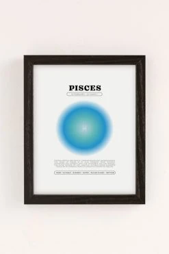 Brand new 🔥 Elena Smith Pisces Zodiac Aura Art Print Black Wood Frame 🥰