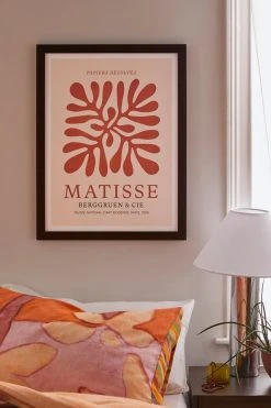 Budget 🎉 Ayeyokp Nature Leaf Cutouts III Matisse Poster Art Print Walnut Wood Frame ⌛