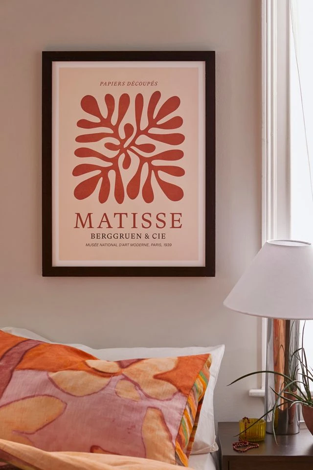 Budget π Ayeyokp Nature Leaf Cutouts III Matisse Poster Art Print Walnut Wood Frame β