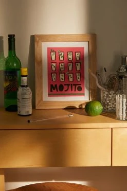 Cheapest π Fox And Velvet Mojito Art Print Natural Wood Frame π