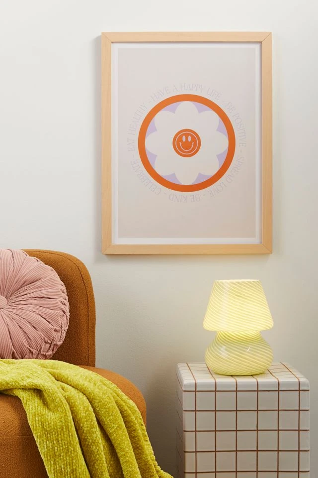 Cheapest π Grace Have A Happy Life Lilac And Orange Art Print Natural Wood Frame β