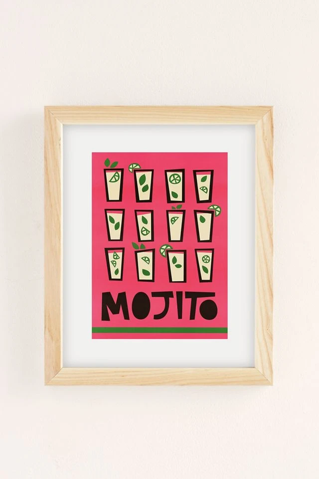Cheapest π Fox And Velvet Mojito Art Print Natural Wood Frame π - Image 2