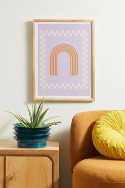 Deals 😍 Grace Chess Rainbow Lilac And Orange Art Print Natural Wood Frame 🔔