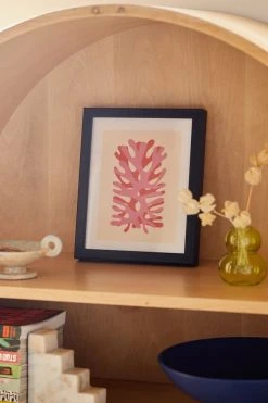 Hot Sale 🥰 Ayeyokp Sea Leaf Collage Art Print Black Matte Frame 🧨