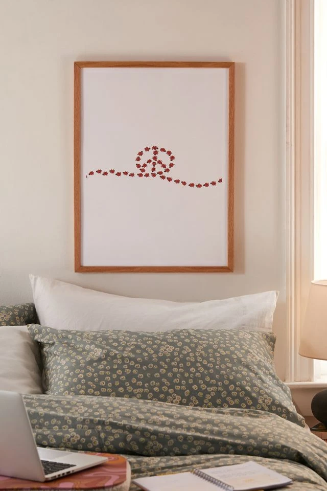 Promo π UO Home Ladybug Peace Art Print Natural Wood Frame π