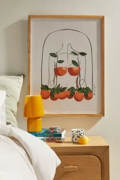 Best reviews of 😀 Perryn Ryan Orange Julia Art Print Natural Wood Frame 🤩