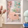 Wholesale 🔥 Lara Lee Meintjes Catnap Tuxedo Cat Napping In Chair By The Window Art Print White Wood Frame 🤩