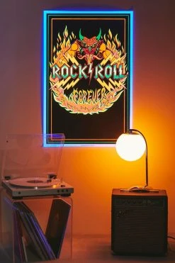 Discount 🌟 Rock And Roll Forever Blacklight Poster Multi 🔔