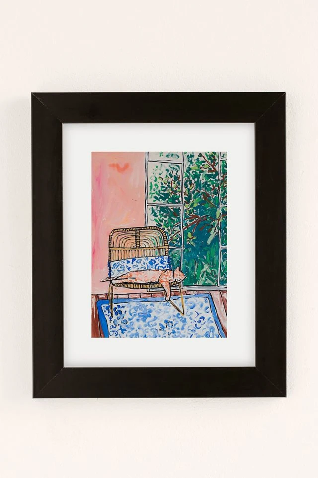 Top 10 𧨠Lara Lee Meintjes Napping Ginger Cat In Pink Jungle Garden Room Art Print Black Matte Frame π - Image 2