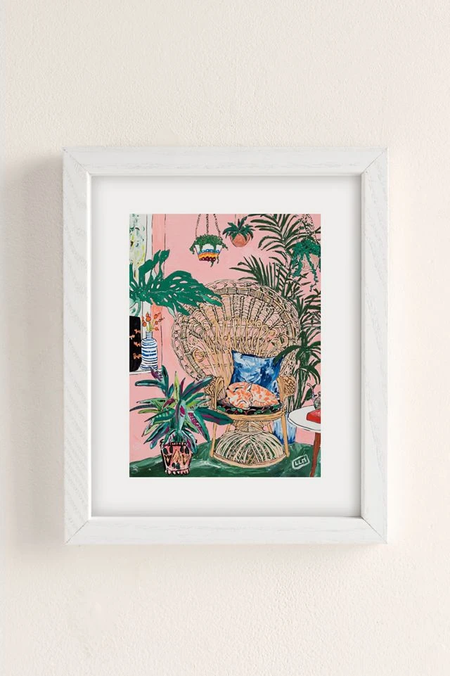 Hot Sale π Lara Lee Meintjes California Poppy And Wildflower Bouquet On Emerald With Tigers Still Life Painting Art Print White Wood Frame π - Image 2