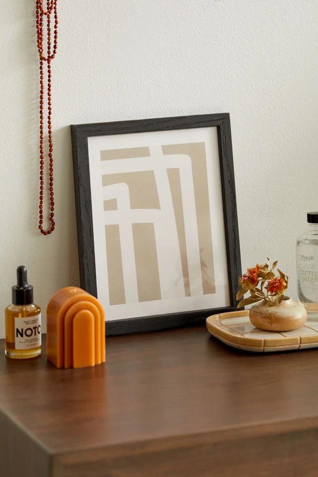 Coupon π The Old Art Studio Neutral Abstract 5B Art Print Black Wood Frame π